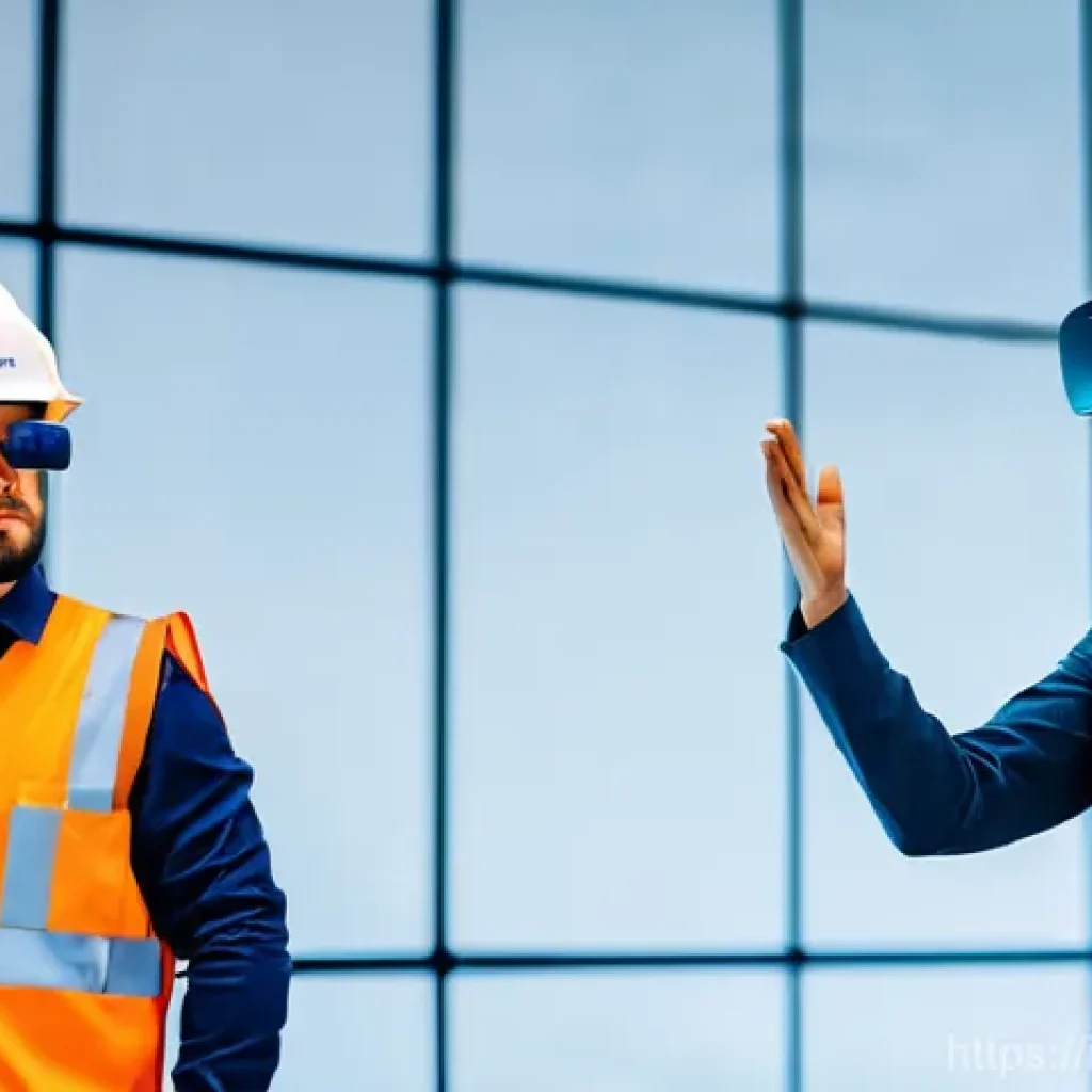 산업안전기사와 작업환경 측정 사례 - **Immersive VR Safety Training for Industrial Workers**

    **Prompt:** A diverse group of four ind...