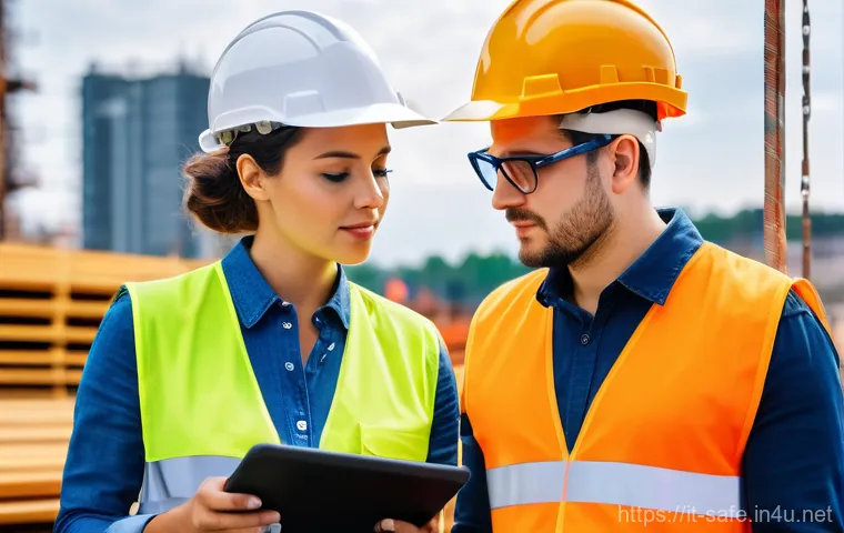 산업안전기사와 작업환경 측정 사례 - **Immersive VR Safety Training for Industrial Workers**

    **Prompt:** A diverse group of four ind...