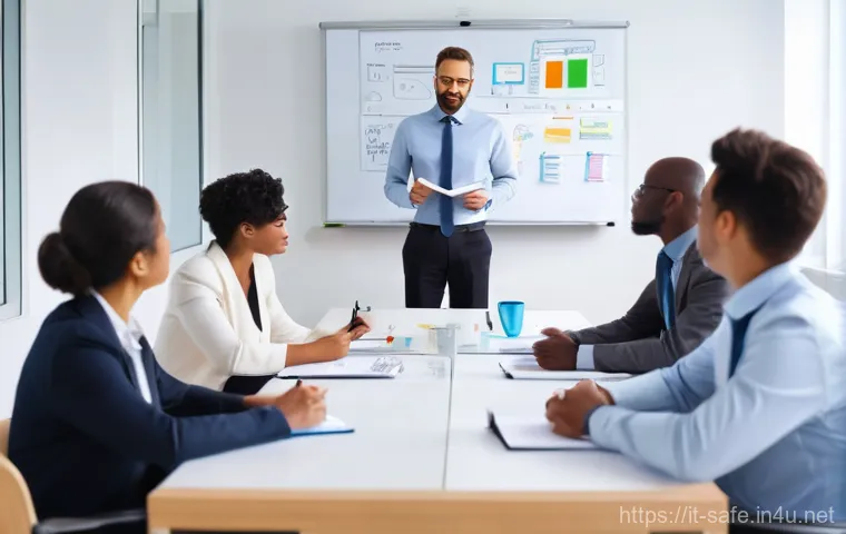 산업안전분야의 경력 개발 전략 - **Prompt 1: "Future of Safety Learning"**
    A group of diverse safety professionals, including men...