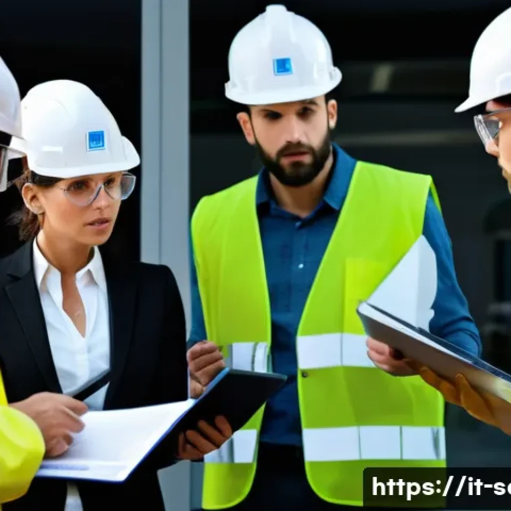산업안전기사 시험 대비 스터디 방법 - A professional Italian workplace safety training scene in a modern office environment: a diverse gro...