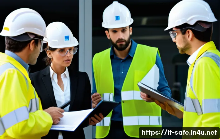 산업안전기사 시험 대비 스터디 방법 - A professional Italian workplace safety training scene in a modern office environment: a diverse gro...