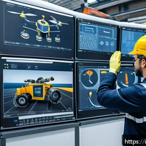 산업안전기사로서의 산업현장 점검 사례 - A high-tech industrial setting featuring a team of engineers and safety inspectors wearing protectiv...
